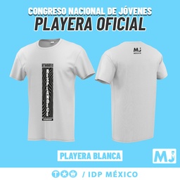 PLAYERA OFICIAL CONGRESO NACIONAL DE JOVENES BLANCA