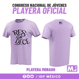 PLAYERA OFICIAL CONGRESO NACIONAL DE JOVENES MORADA