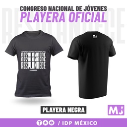 PLAYERA OFICIAL CONGRESO NACIONAL DE JOVENES NEGRA